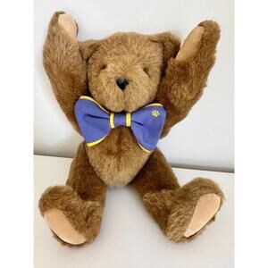 Vermont Teddy Bear Company 1997 Jointed Plush Bear with Bowtie 12”